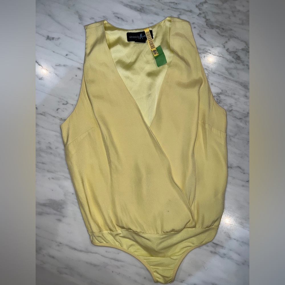 Guess by Marciano pale yellow bodysuit